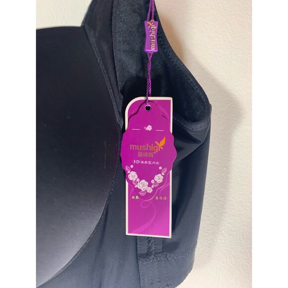 Mushiq Size 38/85 Balconette Bra Black Adjustable Hook and Eye Back - Picture 5 of 6